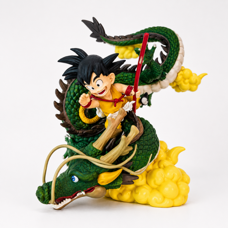 Kid Goku riding Shenron Dragon Ball anime collectible figure with Flying Nimbus cloud for anime collectors in Kenya