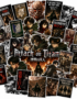 Attack on Titan anime sticker pack featuring Eren Yeager, Mikasa Ackerman, Levi Ackerman, Titans, Survey Corps emblems, Wall Maria references, and iconic anime artwork in waterproof vinyl sticker designs.