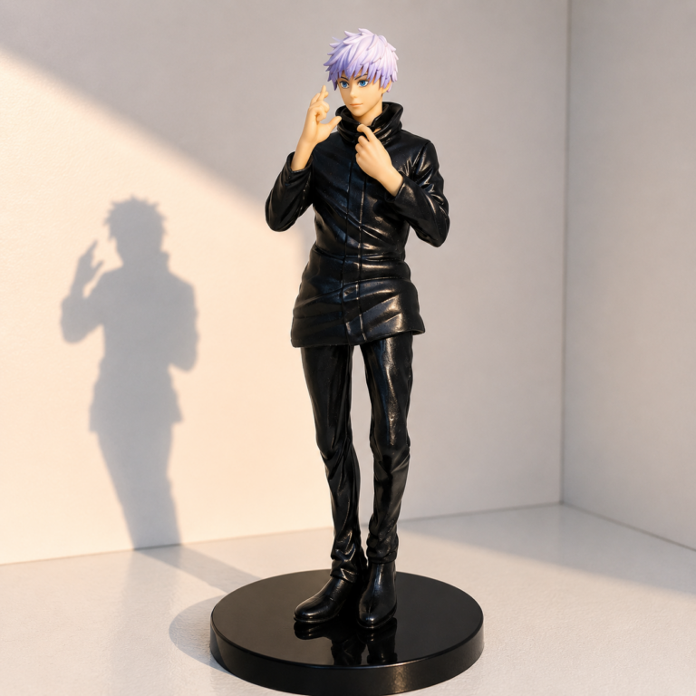 Premium Satoru Gojo Jujutsu Kaisen anime figure standing in a confident pose for collectors and anime fans in Kenya.