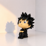 Megumi Fushiguro Jujutsu Kaisen chibi anime collectible figure seated in a cute pose for collectors and anime fans in Kenya.